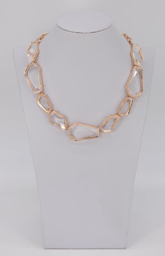 GOLD CLEAR NECKLACE ( 1386 GLCLR )