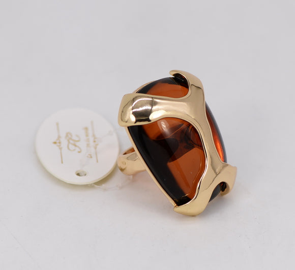BROWN RESIN COCKTAIL RING ( 1011 GLBRN )