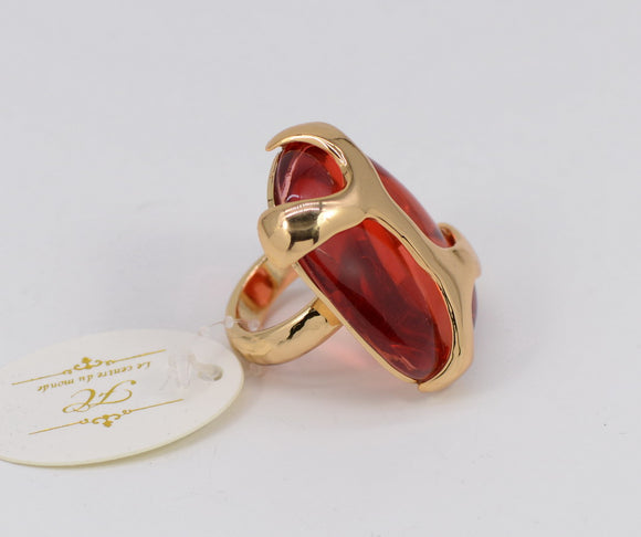 RED RESIN COCKTAIL RING ( 1011 GLRED )