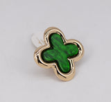 GREEN QUATREFOIL STRETCH RING ( 1014 GLGRN )