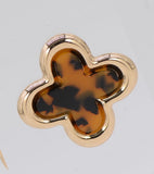 TORTOISE SHELL QUATREFOIL STRETCH RING ( 1014 GLTOR )