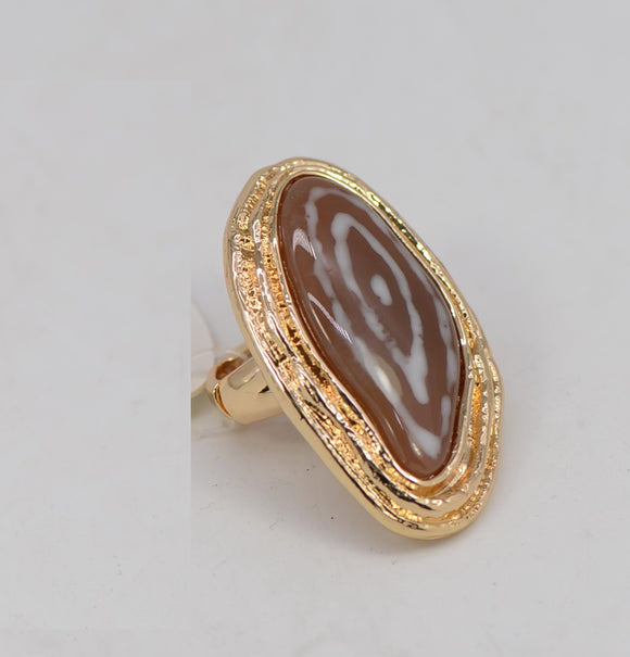 GOLD NATURAL BROWN RESIN RING ( 1017 GLNTL )