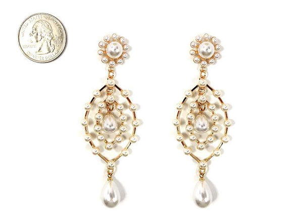 GOLD CREAM PEARL EARRINGS ( 5060 GDCRP )