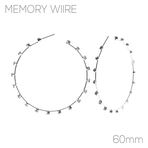 SILVER HOOP EARRINGS CLEAR STONES ( 26380 60CRS )