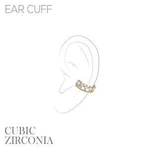Gold Ear Cuff Clear Cubic Zirconia CZ Stones ( 26988 CROG )
