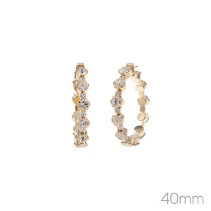 HOOP EARRINGS CLEAR STONES ( 27904 40CRG )