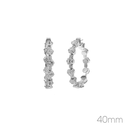 HOOP EARRINGS CLEAR STONES ( 27904 40CRS )