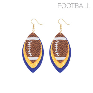 FOOTBALL EARRINGS BLUE ORANGE ( 27956 HYSAG )