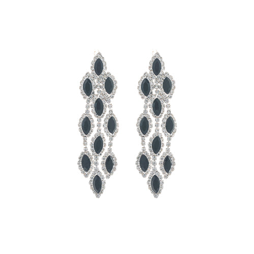 DANGLING EARRINGS BLACK STONES ( 28149 JTS )