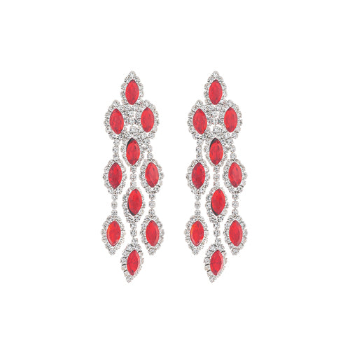 DANGLING EARRINGS RED STONES ( 28149 LSIS )