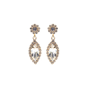 GOLD EARRINGS CLEAR CLEAR STONES ( 28227 CRG )