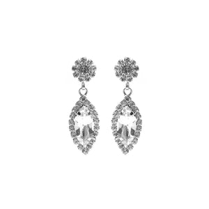 SILVER EARRINGS CLEAR STONES ( 28227 CRS )
