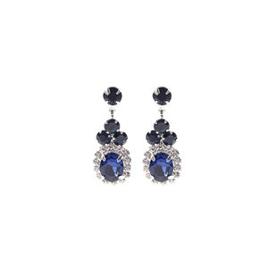 SILVER EARRINGS MONTANA BLUE CLEAR STONES ( 28228 MOS )