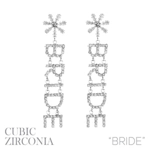 BRIDE EARRINGS CLEAR STONES ( 28318 CRS )