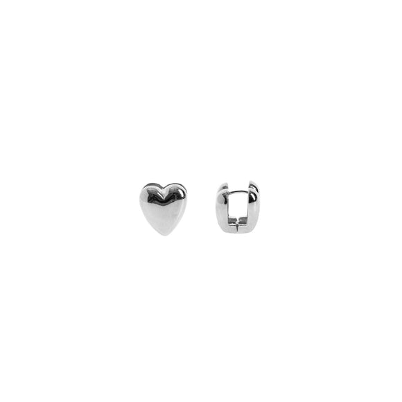 SILVER HEART EARRINGS ( 28409 VR )