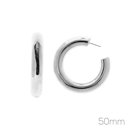 SILVER HOOP EARRINGS ( 28417 50R )