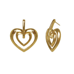 GOLD HEART EARRINGS ( 28463 VG )
