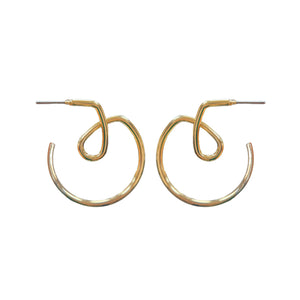 GOLD METAL HOOP EARRINGS ( 28576 G )