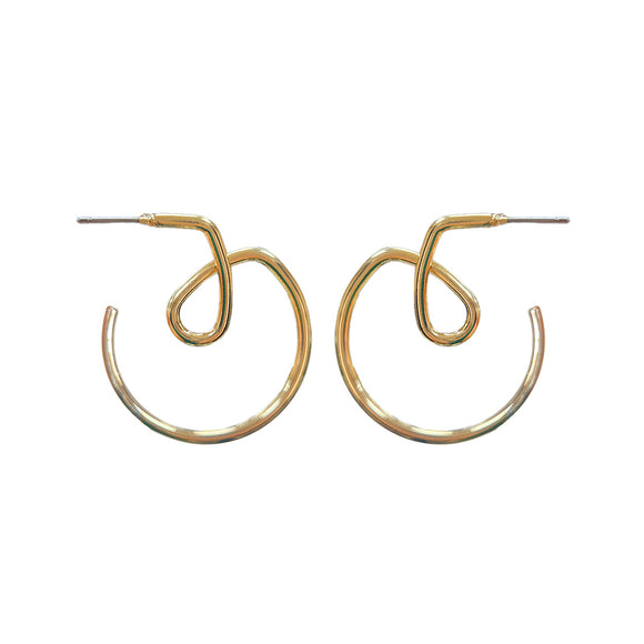 GOLD METAL HOOP EARRINGS ( 28576 G )