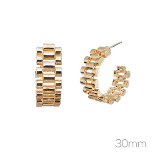 GOLD HOOP EARRINGS ( 28767 G )
