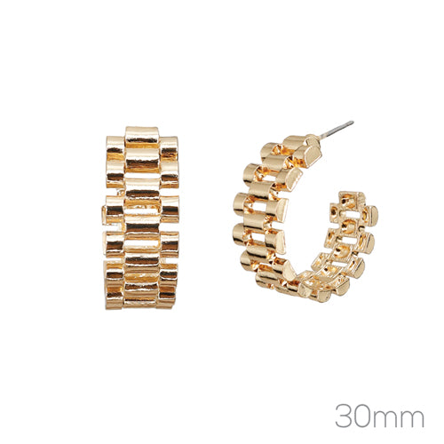 GOLD HOOP EARRINGS ( 28767 G )