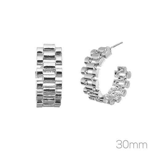 SILVER HOOP EARRINGS ( 28767 R )