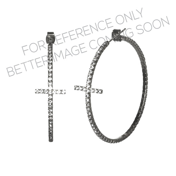 50mm CROSS HOOP EARRINGS ( 28914 50CRS )