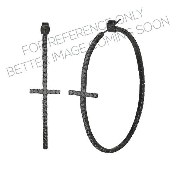 70mm CROSS HOOP EARRINGS ( 28914 70JTJT )