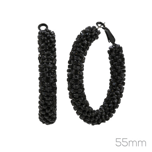 BLACK HOOP EARRINGS ( 28921 55JTJT )