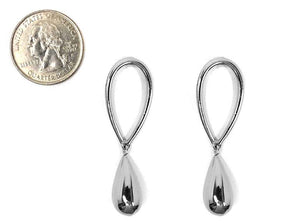 SILVER DANGLING METAL EARRINGS ( 5089 RH )