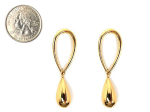 GOLD DANGLING METAL EARRINGS ( 5089 GD )