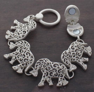 SILVER ELEPHANT BRACELET MAGNETIC ( 874 S )