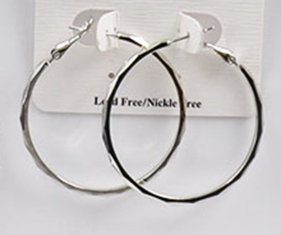 SILVER HOOP EARRINGS MEDIUM ( 2409 SM )