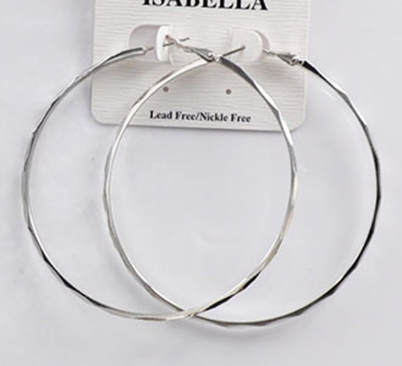 SILVER HOOP EARRINGS LARGE ( 2409 SL )