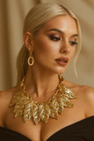 GOLD BIG STYLE LEAF NECKLACE ( 11231 G )