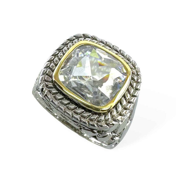 SILVER RING CLEAR STONE SIZE 7 ( 2088 KC7 )