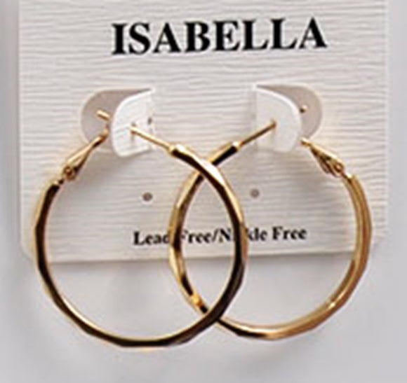 GOLD HOOP EARRINGS SMALL ( 2409 GS )