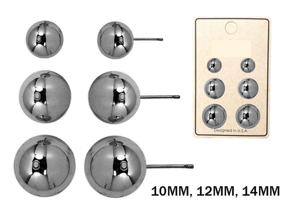 REFLECTIVE SILVER BALL EARRINGS ( 4984 RH )