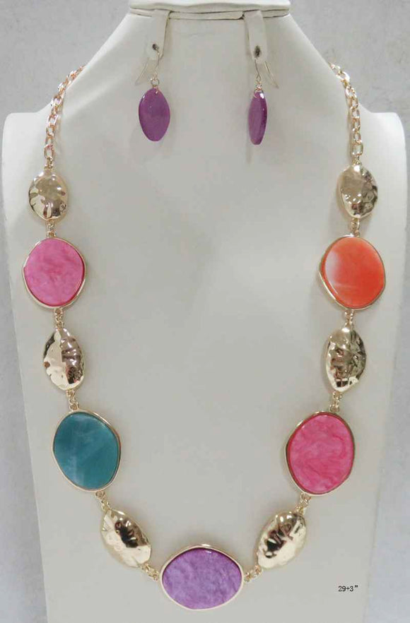 GOLD MULTICOLOR NECKLACE SET ( 5282 MT )