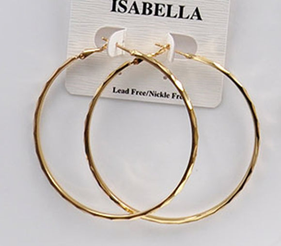 GOLD HOOP EARRINGS MEDIUM ( 2409 GM )