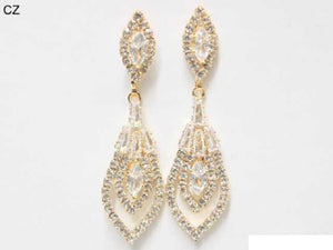 GOLD CLEAR CZ STONES EARRINGS ( 6857 GCRY )