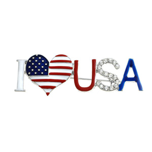 I LOVE USA BROOCH ( 31021 CRS )