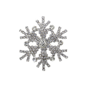 SILVER SNOWFLAKE BROOCH CLEAR STONES ( 31090 XCRS )