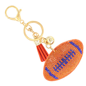 ORANGE BLUE ORANGE STONES FOOTBALL KEYCHAIN ( 31191 HYSAG )