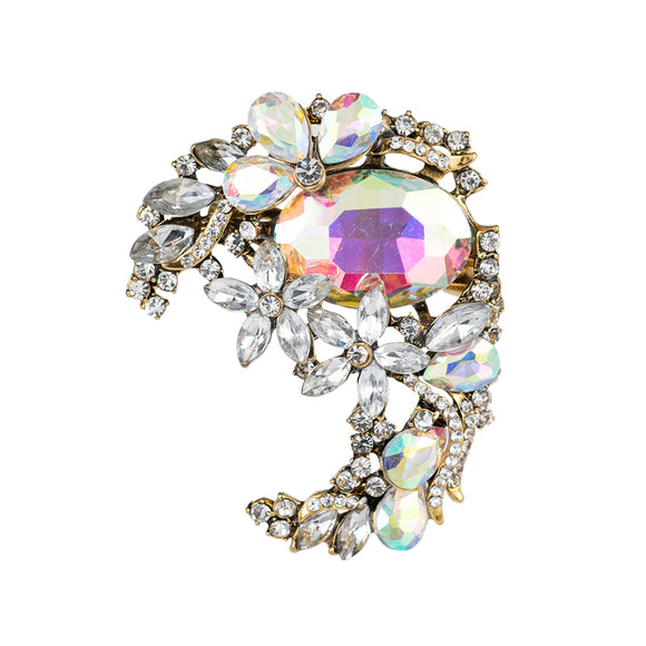 GOLD BROOCH CLEAR AB STONES ( 31330 ABG )