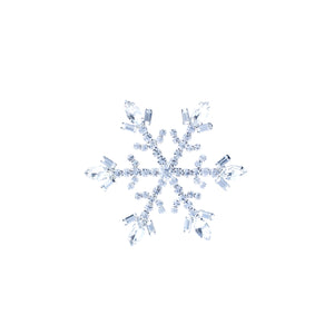 SILVER SNOWFLAKE BROOCH CLEAR STONES ( 31440 XCRS )