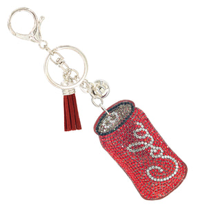 SILVER RED COKE CAN KEYCHAIN ( 31775 LSIR )