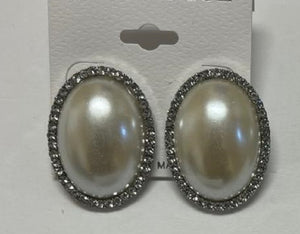 Silver Grey Pearl Earrings ( 033654 GY )