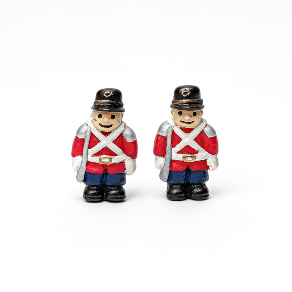 TOY SOLDIER CLIP ON EARRINGS ( 347 SI )