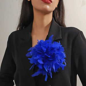 BLUE FEATHER BROOCH ( 00001 BL )